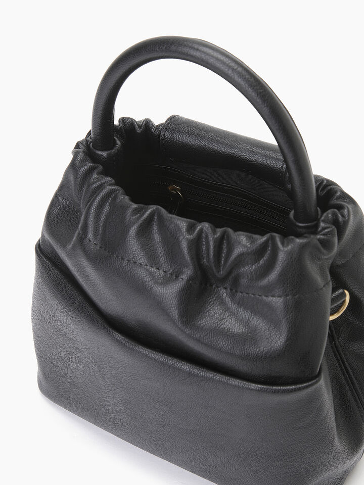 Black shoulder bag with rouching - null - Black | Sisley K image number 5